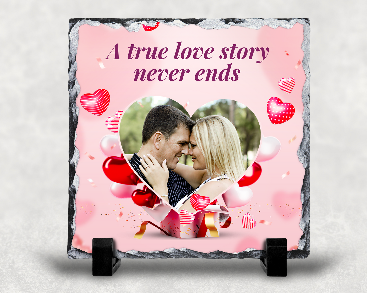 Valentines / Love Slate 14cm x 14cm (approx.) - Square