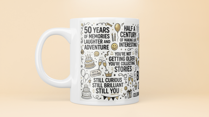 The "Fifty & Fabulous" 50th Birthday Milestone Mug