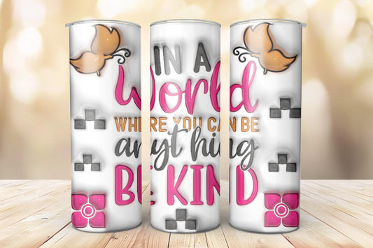 Personalised 'BE KIND' 20oz Tumbler with Metal Straw