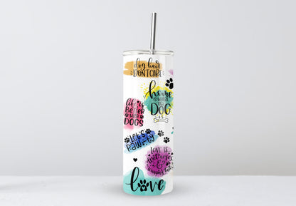 Personalised 'DOG QUOTES' 20oz Tumbler with Metal Straw