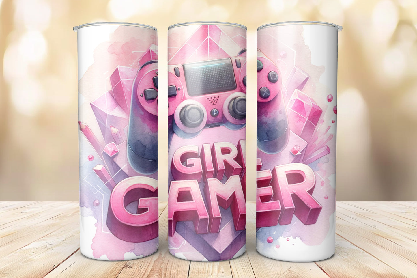 Personalised 'GIRL GAMER' 20oz Tumbler with Metal Straw