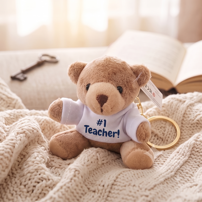 Cute Teddy Bear Keyring with Printable T-Shirt