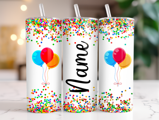 Personalised 'HAPPY BIRTHDAY' 20oz Tumbler with Metal Straw