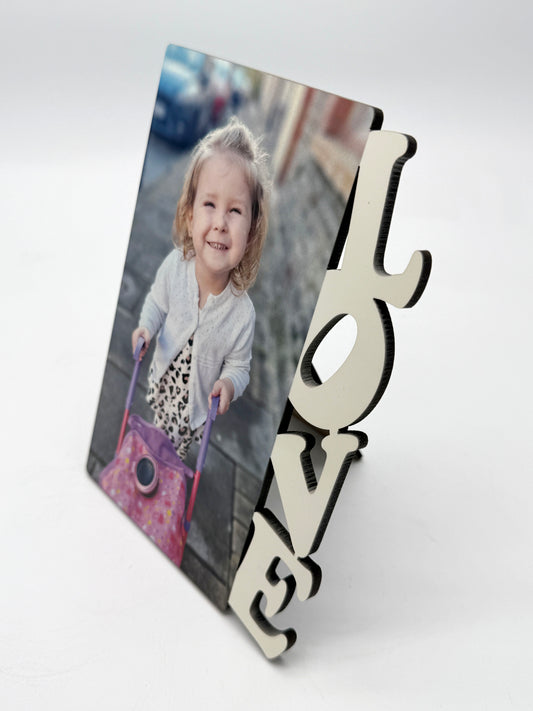 'LOVE' photo frame with stand - VALENTINES