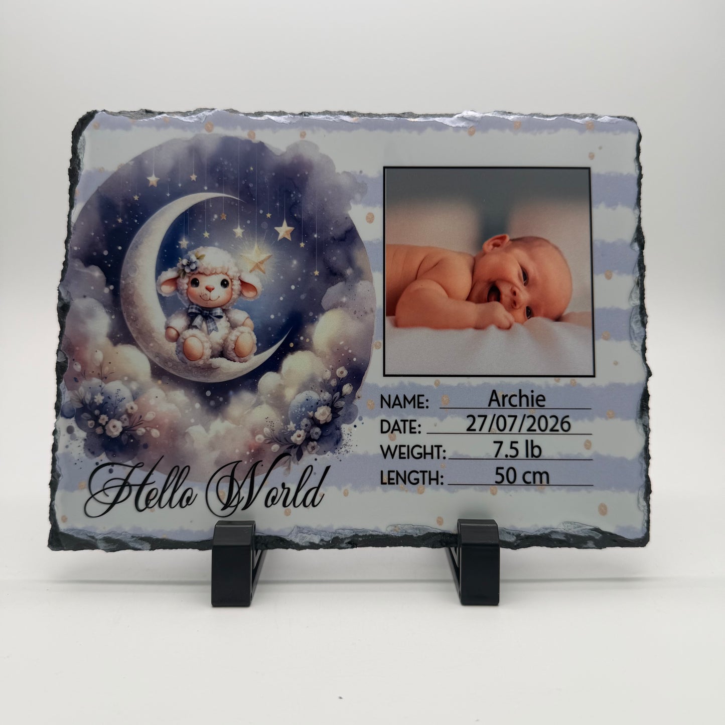 Personalised Birth Announcement Photo Slate – Boy or Girl