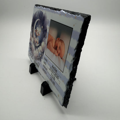 Personalised Birth Announcement Photo Slate – Boy or Girl