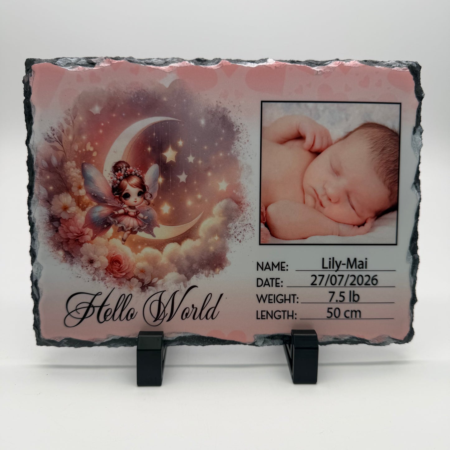 Personalised Birth Announcement Photo Slate – Boy or Girl
