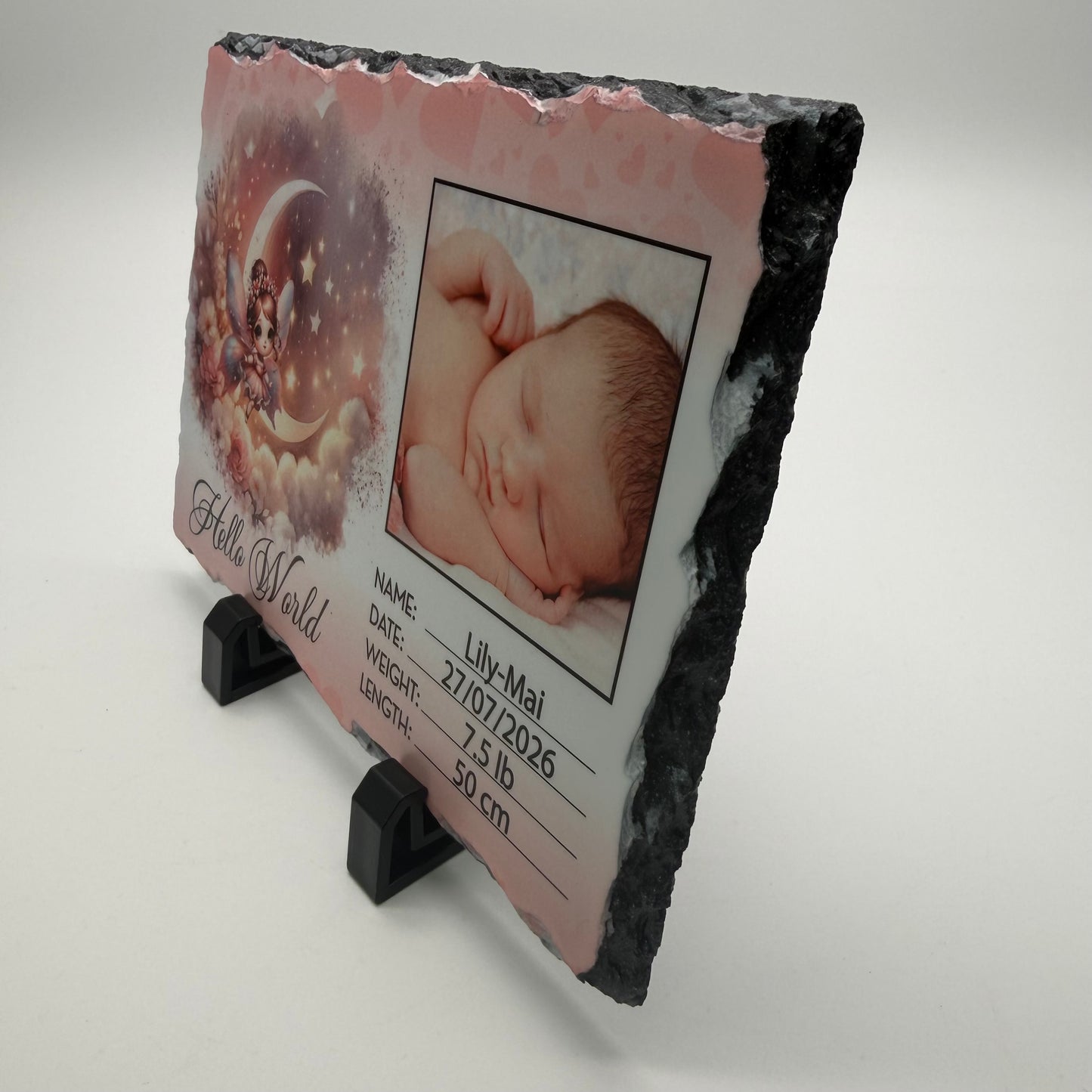 Personalised Birth Announcement Photo Slate – Boy or Girl
