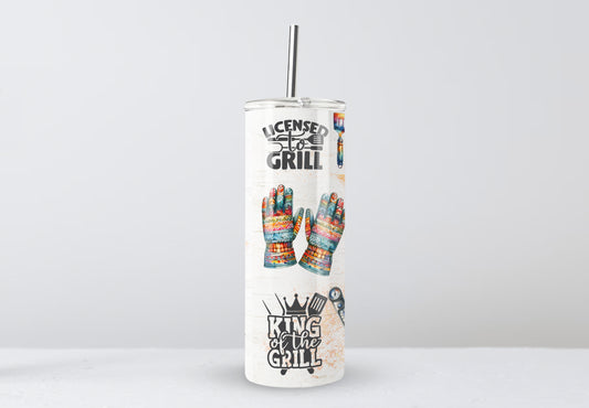 Personalised 'KING OF THE BBQ' 20oz Tumbler with Metal Straw