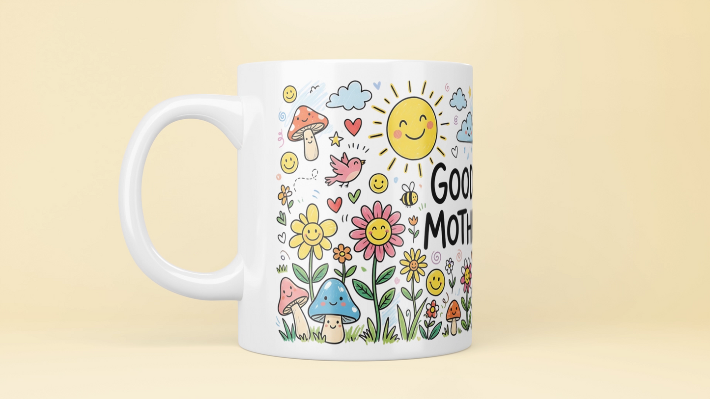 "Good Morning..." Subversive Cute Doodle 11oz Mug - Adult