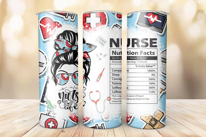 Personalised 'NURSE LIFE' 20oz Tumbler with Metal Straw