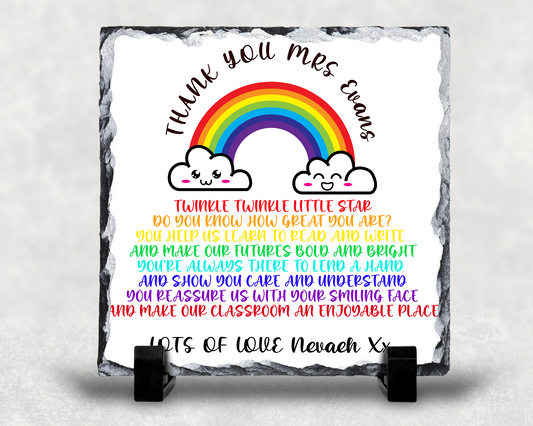 Teacher Gift - Rock Slate 14cm x 14cm