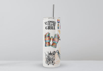 Personalised 'KING OF THE BBQ' 20oz Tumbler with Metal Straw