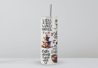 Personalised 'COFFEE LOVER' 20oz Tumbler with Metal Straw