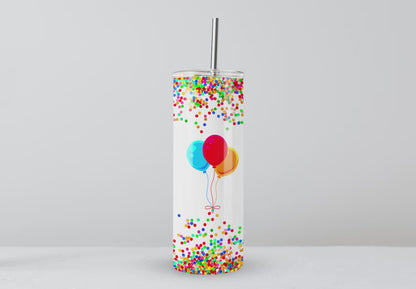 Personalised 'HAPPY BIRTHDAY' 20oz Tumbler with Metal Straw