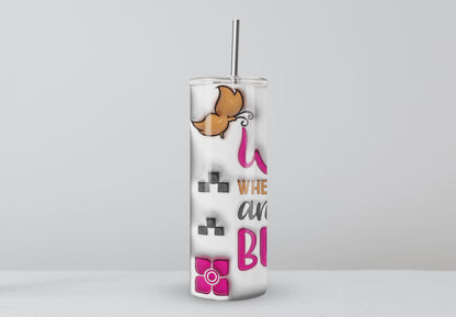 Personalised 'BE KIND' 20oz Tumbler with Metal Straw